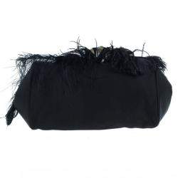 Valentino Black Leather Feather Satchel