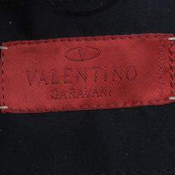 Valentino Black Leather Feather Satchel