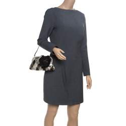 Valentino Metallic Lizard Embossed Leather Crystal Embellished Bag