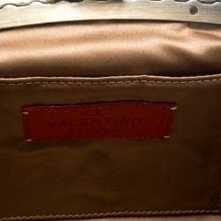 Valentino Metallic Lizard Embossed Leather Crystal Embellished Bag