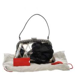 Valentino Metallic Lizard Embossed Leather Crystal Embellished Bag