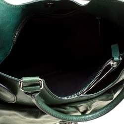 Pre Owned Valentino Green Leather Crystal Catch Shoulder Bag