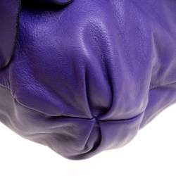 Valentino Purple Leather Petale Shopper Tote