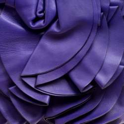 Valentino Purple Leather Petale Shopper Tote