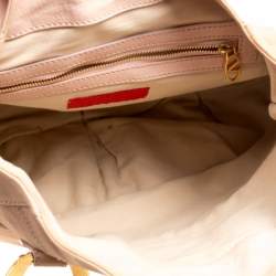 Pre Owned Valentino Beige Leather Braided Tote