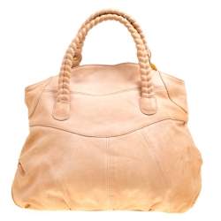 Pre Owned Valentino Beige Leather Braided Tote