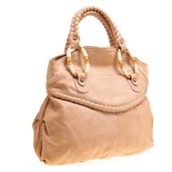 Pre Owned Valentino Beige Leather Braided Tote