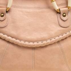 Pre Owned Valentino Beige Leather Braided Tote