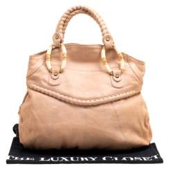Pre Owned Valentino Beige Leather Braided Tote