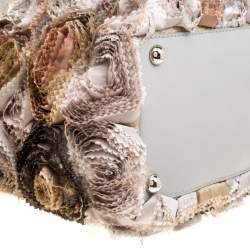 Pre Owned Valentino Gery Fabric and Leather Flower Tote