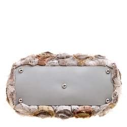 Pre Owned Valentino Gery Fabric and Leather Flower Tote