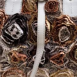 Pre Owned Valentino Gery Fabric and Leather Flower Tote