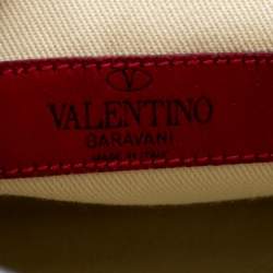 Pre Owned Valentino Red/Beige Leather Aphrodite Bow Bag
