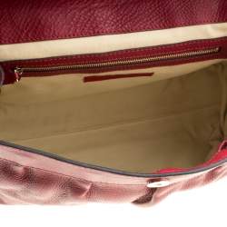 Pre Owned Valentino Red/Beige Leather Aphrodite Bow Bag