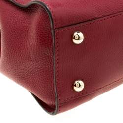 Pre Owned Valentino Red/Beige Leather Aphrodite Bow Bag