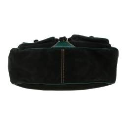 Pre Owned Valentino Green Suede and Lizard Satchel