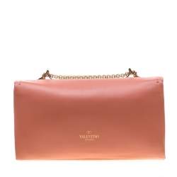 Pre Owned Valentino Pink Leather Va Va Voom Chain Shoulder Bag