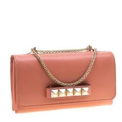Pre Owned Valentino Pink Leather Va Va Voom Chain Shoulder Bag