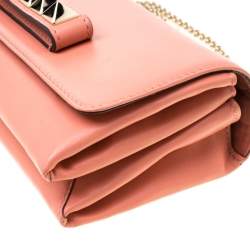 Pre Owned Valentino Pink Leather Va Va Voom Chain Shoulder Bag
