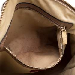Pre Owned Valentino Dark Beige Pleated Leather Bow Dome Satchel