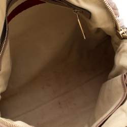 Pre Owned Valentino Dark Beige Pleated Leather Bow Dome Satchel