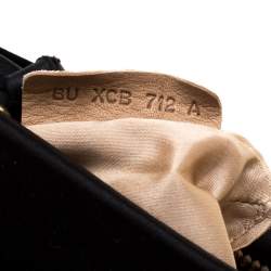 Pre Owned Valentino Black Satin Pleated Bow Clutch