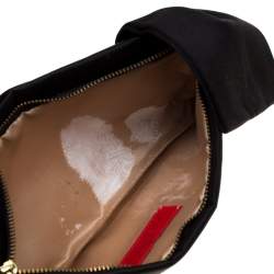 Pre Owned Valentino Black Satin Pleated Bow Clutch