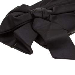 Pre Owned Valentino Black Satin Pleated Bow Clutch