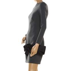 Pre Owned Valentino Black Satin Pleated Bow Clutch