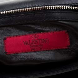 Pre Owned Valentino Black Leather Turnlock Metal Chain Shoulder Bag