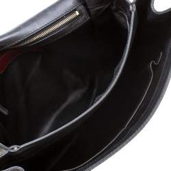 Pre Owned Valentino Black Leather Turnlock Metal Chain Shoulder Bag