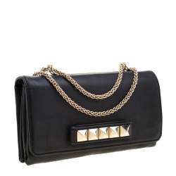 Pre Owned Valentino Black Leather Va Va Voom Chain Shoulder Bag