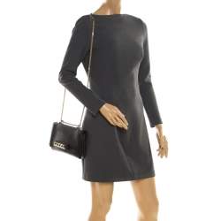 Pre Owned Valentino Black Leather Va Va Voom Chain Shoulder Bag