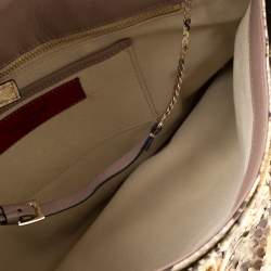 Pre Owned Valentino Yellow Python Bow Clutch Bag