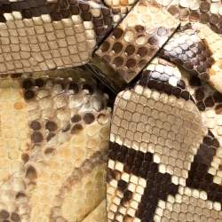 Pre Owned Valentino Yellow Python Bow Clutch Bag