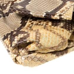 Pre Owned Valentino Yellow Python Bow Clutch Bag