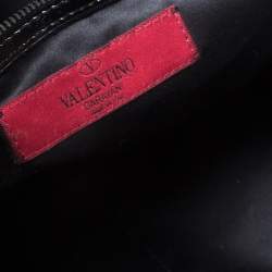Pre Owned Valentino Black Patent Leather Hobo
