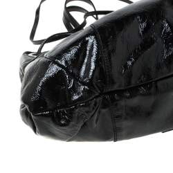Pre Owned Valentino Black Patent Leather Hobo