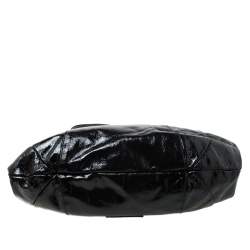 Pre Owned Valentino Black Patent Leather Hobo