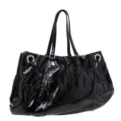 Pre Owned Valentino Black Patent Leather Hobo