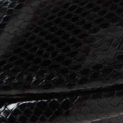 Pre Owned Valentino Black Snakeskin Bow Clutch