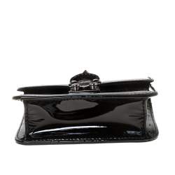 Valentino Black Patent Leather Rockstud Mini Glam Lock Shoulder Bag