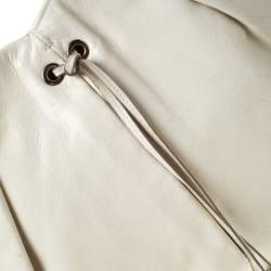 Pre Owned Yves Saint Laurent Beige Leather Rive Gauche Mombasa Shoulder Bag