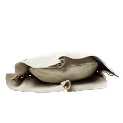 Pre Owned Yves Saint Laurent Beige Leather Rive Gauche Mombasa Shoulder Bag