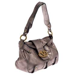 Pre Owned Valentino Metallic Rose Gold Leather Catch Satchel