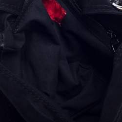 Pre Owned Valentino Black Suede and Python Leather Crystal Catch Hobo