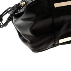 Pre Owned Valentino Black Leather and Lace Demetra Tote