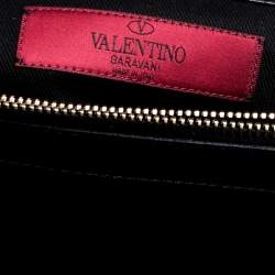 Pre Owned Valentino Black Leather and Lace Demetra Tote