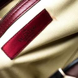 Pre Owned Valentino Red Leather Medium Rockstud Tote