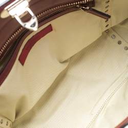 Pre Owned Valentino Red Leather Medium Rockstud Tote